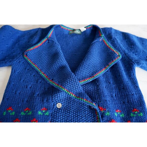VTG Carroll Reed Wool Floral Chunky Knit Cardigan Sweater S Cottagecore Dainty - Picture 13 of 16